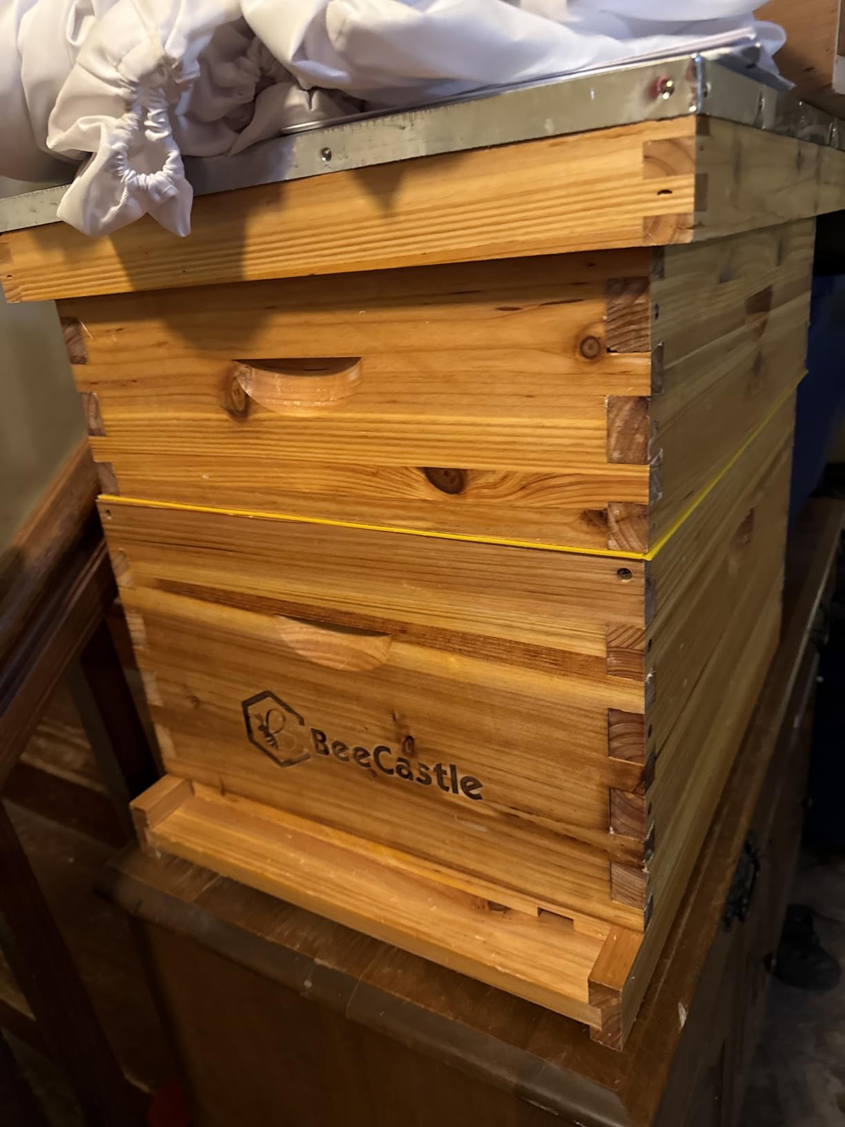 BeeCastle 10-Frames Complete Beehive Kit, 100% Beeswax Coated Bee Hive Includes Beehive Frames and Beeswax Coated Foundation Sheet (2 Layer) customer photo 1