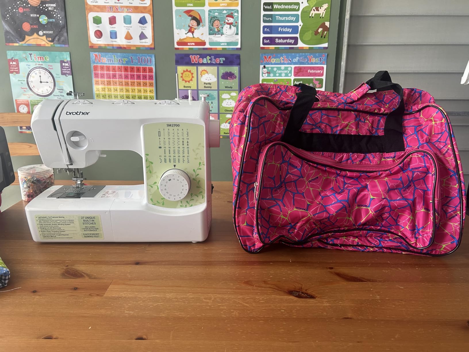 TLBTEK Black Sewing Machine Carrying Case, Universal Canvas Carry Tote Bag, Portable Padded Storage Dust Cover with Pockets for Sewing Machine customer photo 1