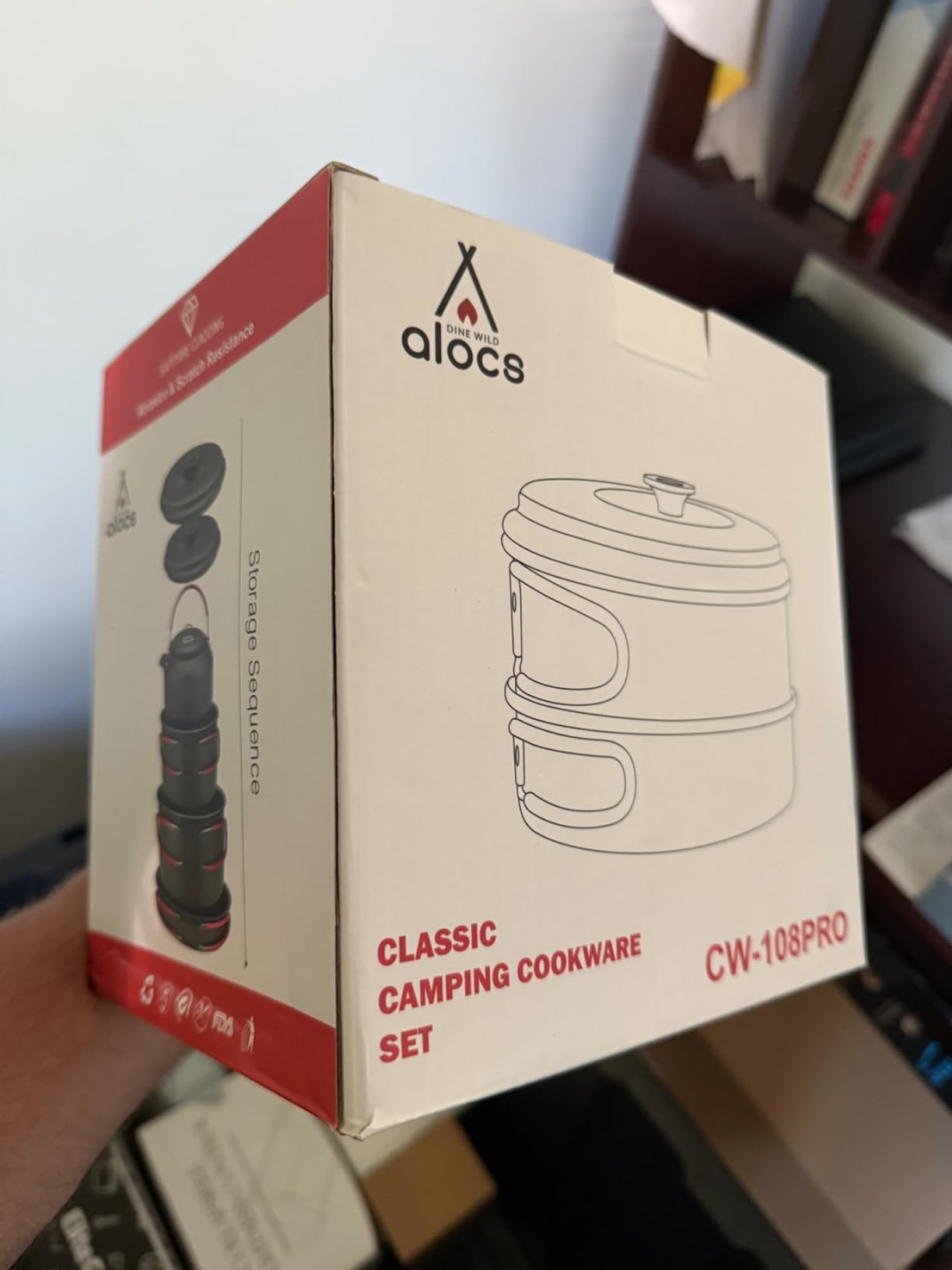 Alocs Camping Cookware Set Camping Gear, Compact Camping Pots and Pans Set, Durable Hard Alumina Camping Cooking Set for Outdoor Backpacking Camping Hiking Picnic, Included Mesh Carry Bag customer photo 1