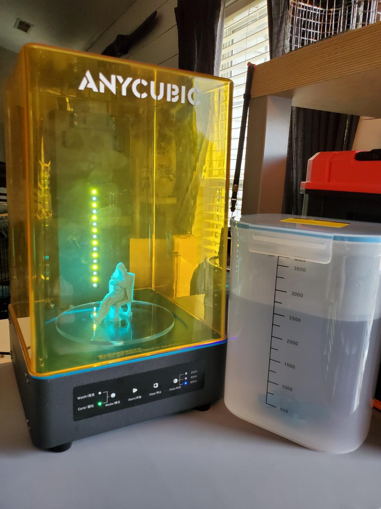 ANYCUBIC Wash and Cure 3, Upgraded Volume 2 in 1 Wash and Cure Station, with Gooseneck Lights, for Mars Anycubic Photon Mono 4 2 Resin 3D Printer, Washing Size of 165 x 100 x180 mm customer photo 1