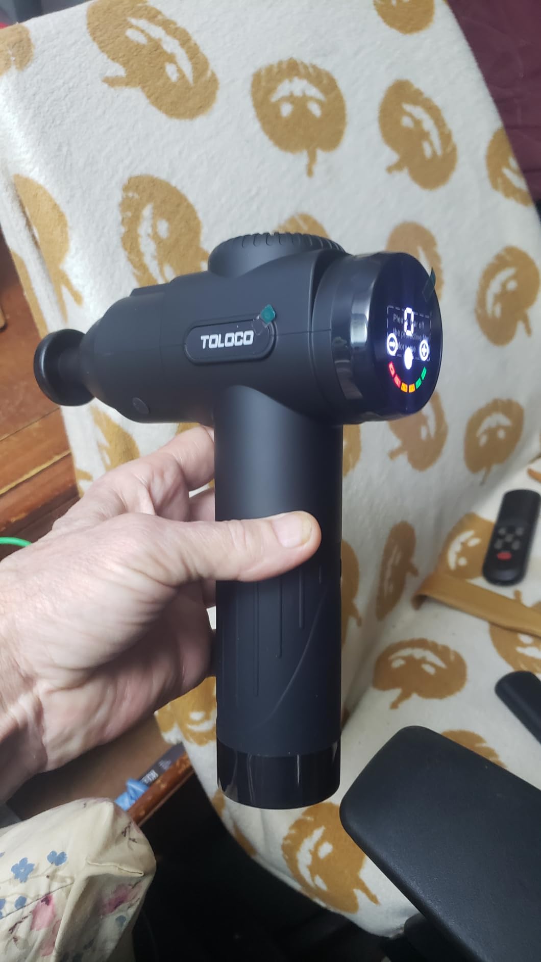 TOLOCO Massage Gun, Deep Tissue Back Massage for Athletes for Pain Relief, Percussion Massager with 10 Massages Heads & Silent Brushless Motor, Valentines Day Gifts for Him Her, Black customer photo 2