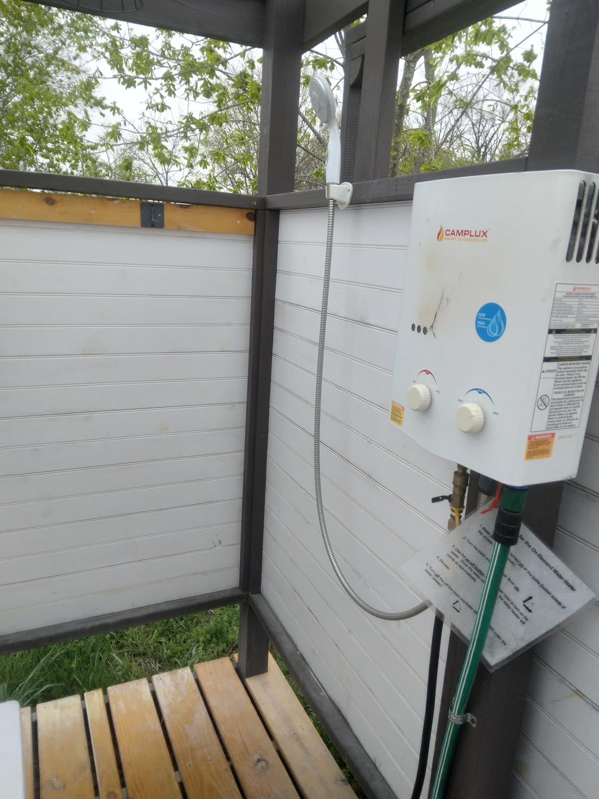 CAMPLUX 1.32 GPM Portable Water Heater, 5L Tankless Water Heater Propane Outdoor, AY132B, Black customer photo 1