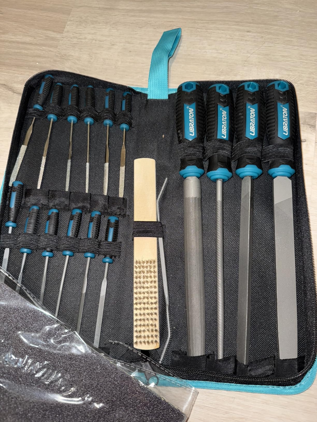 LIBRATON Small File Set, Needle Diamond Files 13PCS, 6pcs Jewlers & 6 Steel for Precision Metal Work, Wood, Woodworking, Plastic Carving Tool with Brush and Carry Case customer photo 1