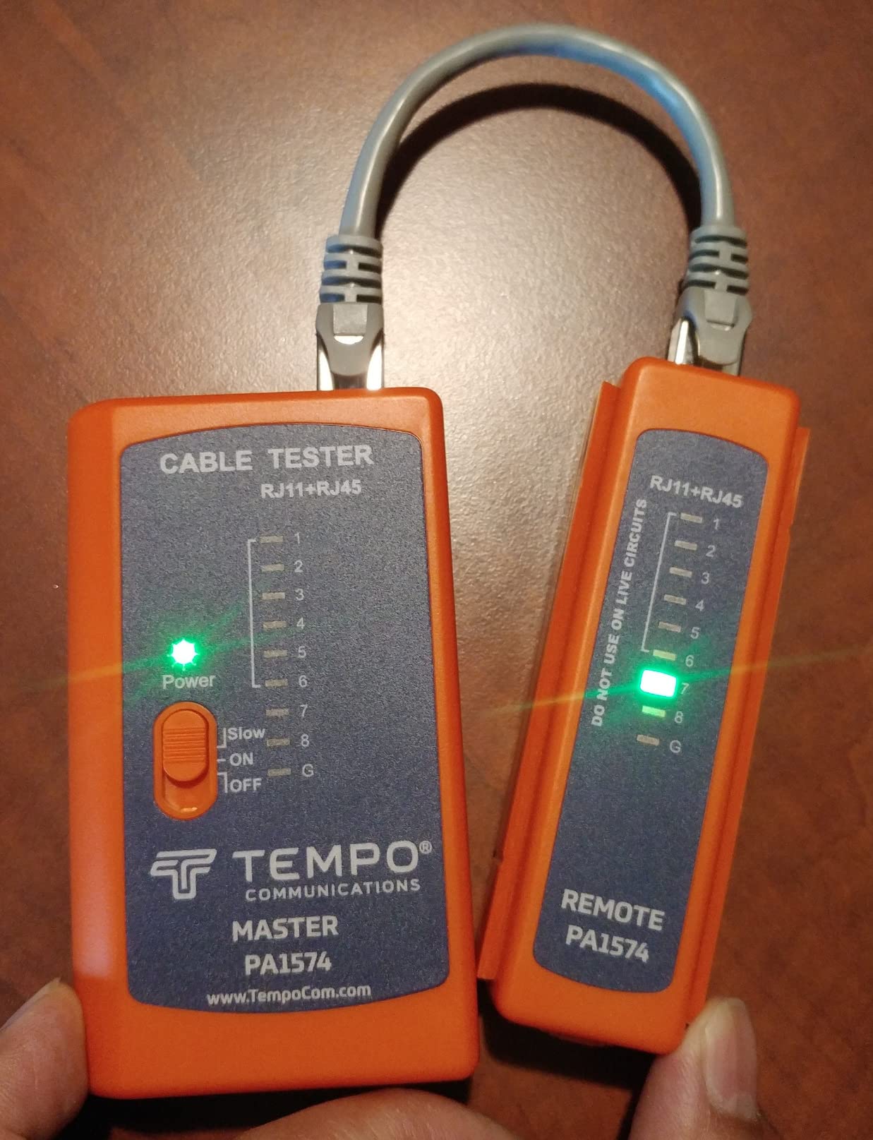 TEMPO PA1574 RJ45 Network Cable Tester, Ethernet Cable Tester, Cat5 Cable Tester for RJ11, RJ12 | CAT5E, CAT6 (Professional Grade) customer photo 2