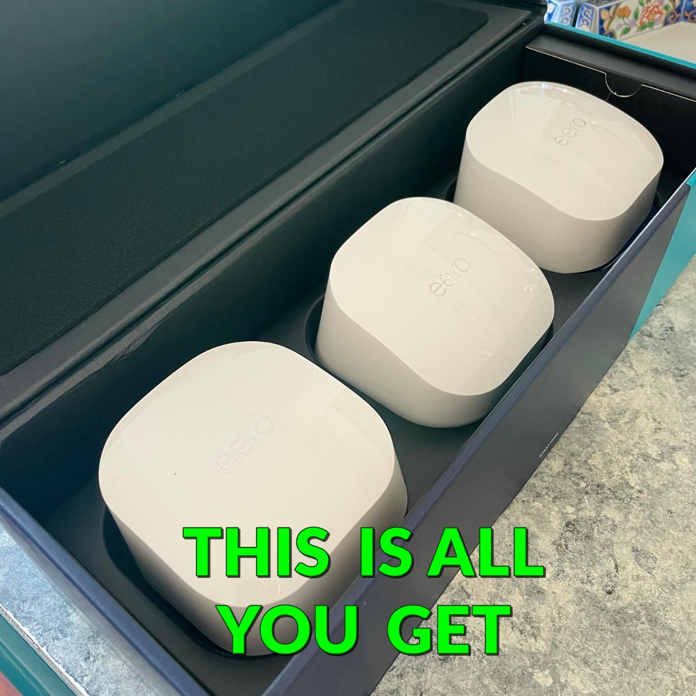 Amazon eero 6 mesh wifi system - Supports internet plans up to 500 Mbps, Coverage up to 4,500 sq. ft., Connect 75+ devices, 3-pack (1 router + 2 extenders) customer photo 2