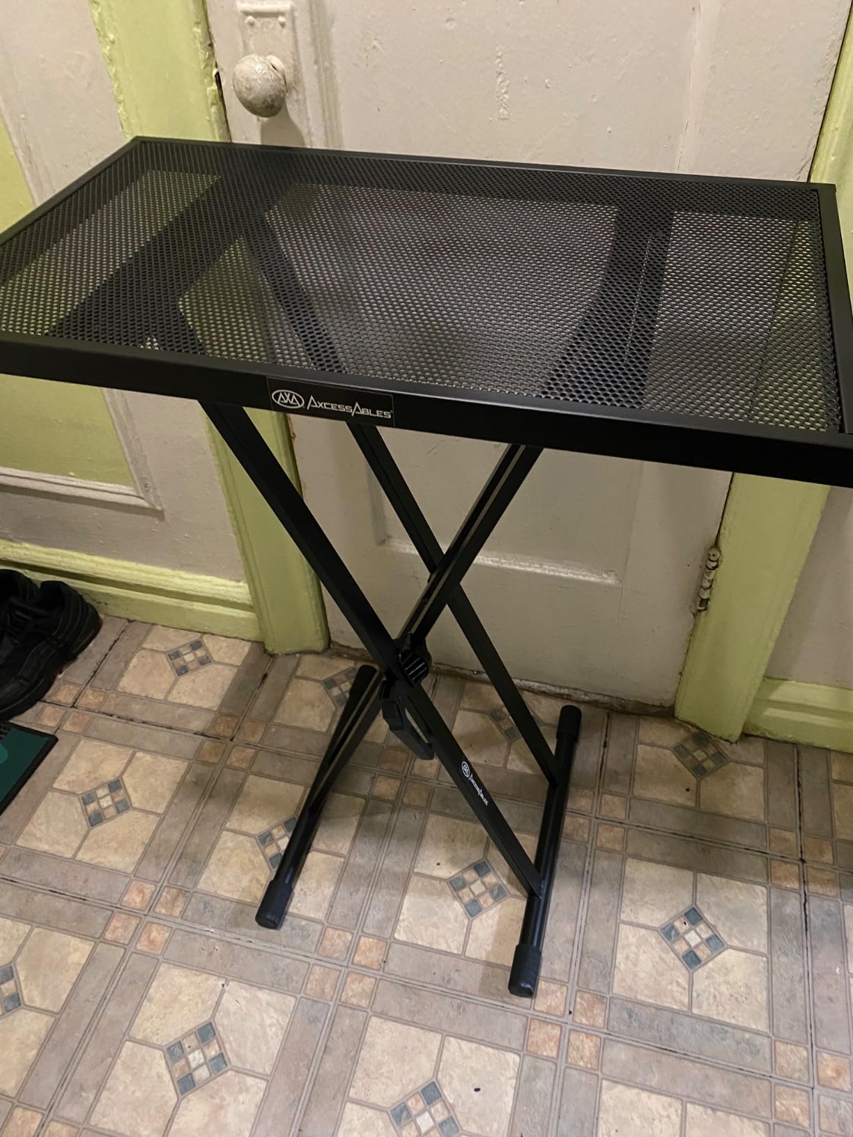 AxcessAbles Lightweight 28x16 Portable DJ Table Stand | DJ booth with Double-X Keyboard Stand | DJ Laptop and Controller Stand | Midi Keyboard Stand | Audio Mixer Stand, DJ Desk, DJ Synth Stand customer photo 1