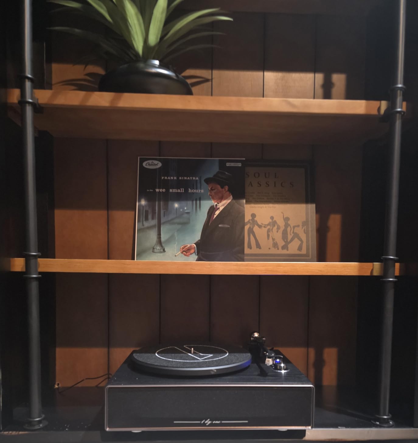 1 by ONE High Fidelity Belt Drive Turntable with Built-in Speakers, Vinyl Record Player with Magnetic Cartridge, Wireless Playback and Aux-in Functionality, Auto Off customer photo 2