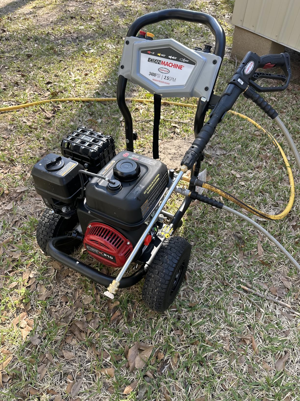 Simpson 3400 PSI Gas Pressure Washer, 2.5 GPM Residential Power Washer, Cold Water, 25' Hose, Clean Machine, 49-State Compliant (CM61083) customer photo 2