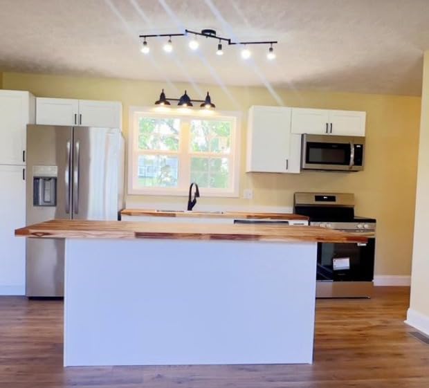 Unicozin LED 4 Light Track Lighting Kit, 24.8'' Black 4 Way Ceiling Spot Lighting, Flexibly Rotatable Head, Track Light Included 4 x LED GU10 Bulb (4W, Daylight White 5000K, 400LM) customer photo 1