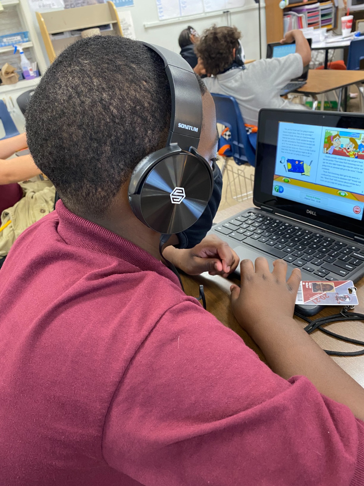 Kids Headphones Bulk 5 Pack, Student On Ear Color Varieties, Comfy Swivel Earphones for Classroom, Library, School, Airplane, for Online Learning and Travel, Noise Stereo Sound 3.5mm Jack (Colorful) customer photo 2