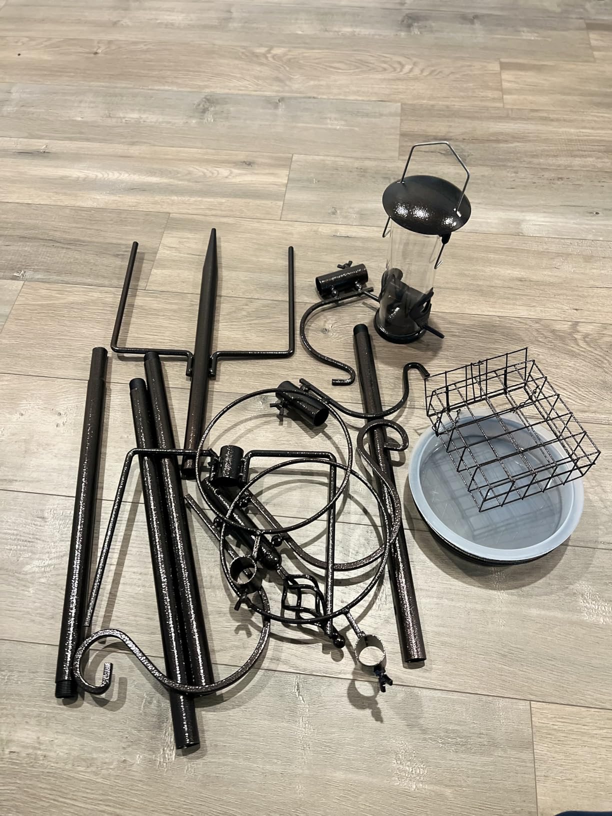 Deluxe Bird Feeding Station Kit With Multi Feeder Hanging Pole, Metal Suet Feeder, Bird Bath, Mesh Tray for Attracting Wild Birds and Planter Hanger (1 Pack) customer photo 2