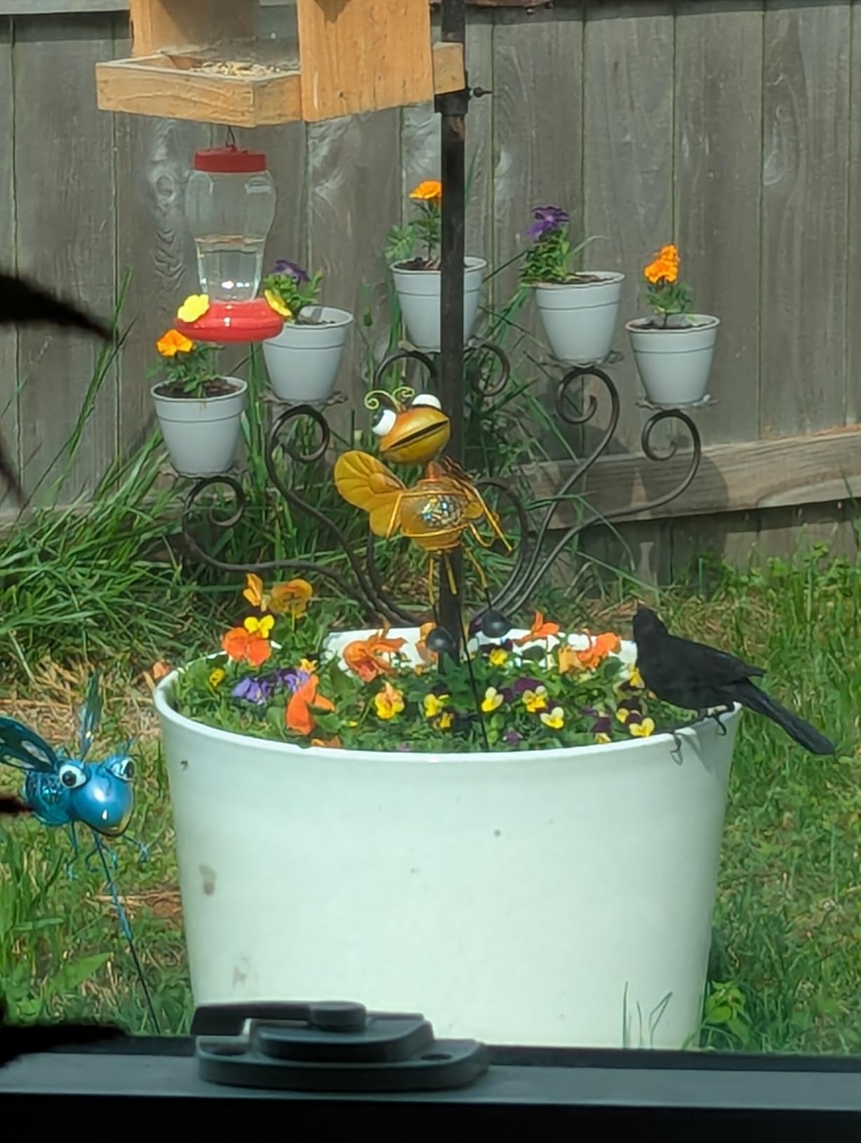 Bird Feeder Station with Suet Cage & Water Bowl Fruit Hook- Adjustable Pole, 6 Hanging Hooks for Wild Birds, Outdoor Garden Bird Feeding Kit customer photo 1