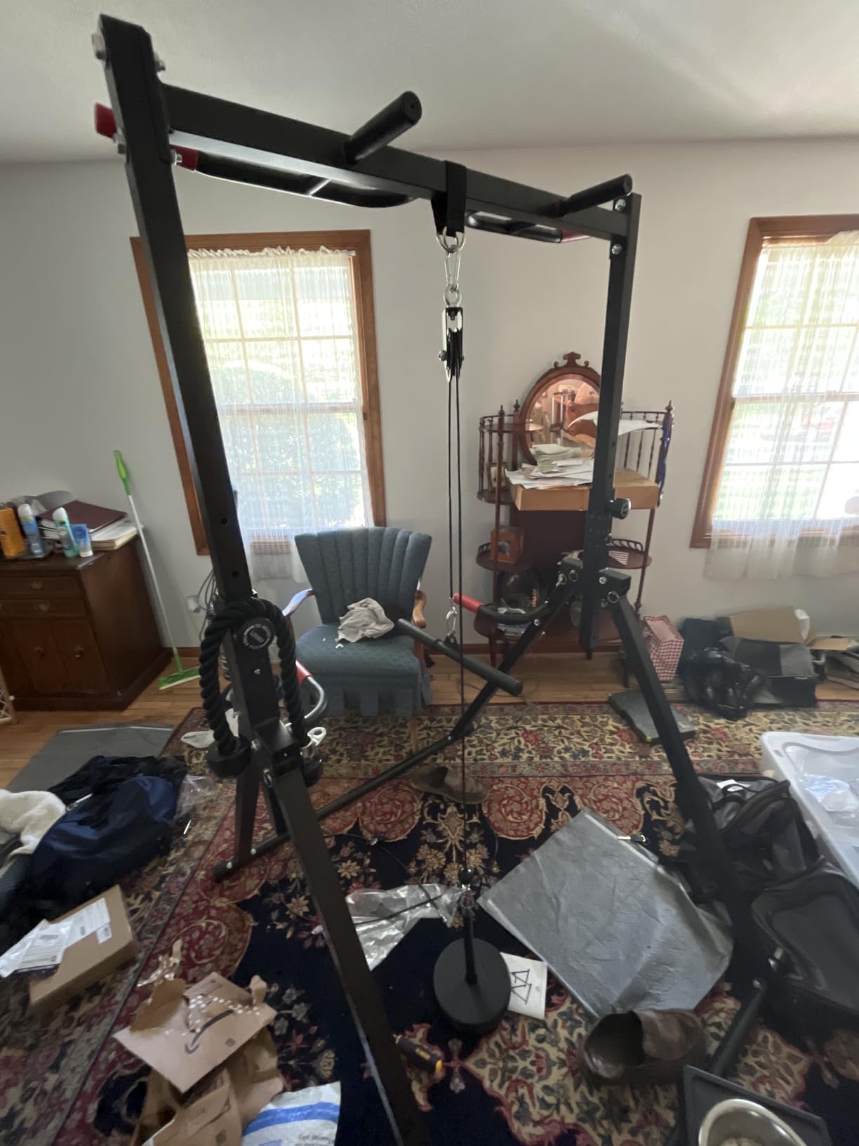 Mikolo Fitness LAT and Lift Pulley System, Dual Cable Machine(70'' and 90'') with Upgraded Loading Pin for Triceps Pull Down, Biceps Curl, Back, Forearm, Shoulder-Home Gym Equipment(Patent) customer photo 2