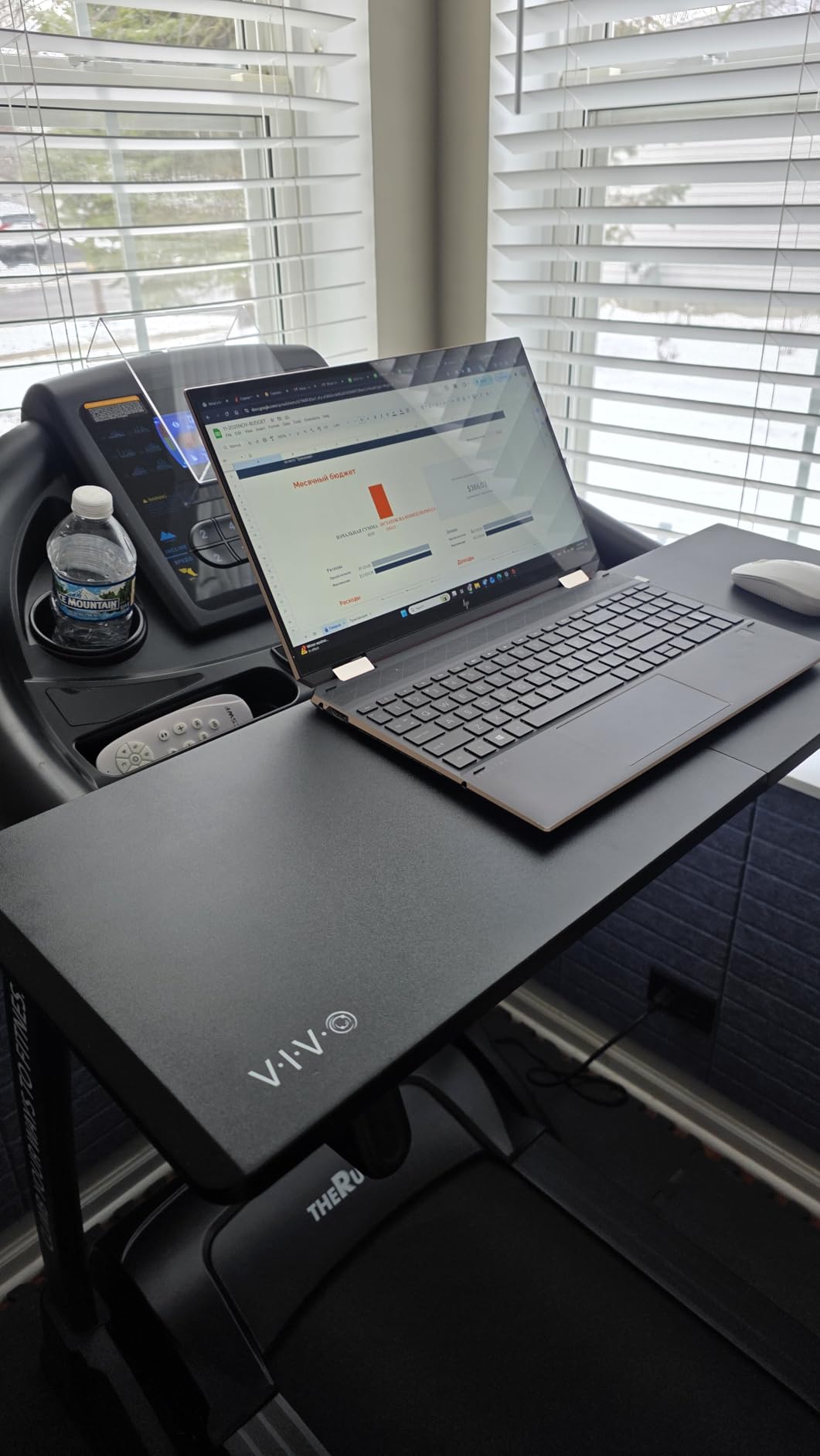 VIVO Universal Treadmill Desk, Ergonomic Platform Designed for Notebooks, Tablets, Laptops, and More, Workstation for Treadmill Handlebars up to 31 inches, Black, STAND-TDML2 customer photo 1