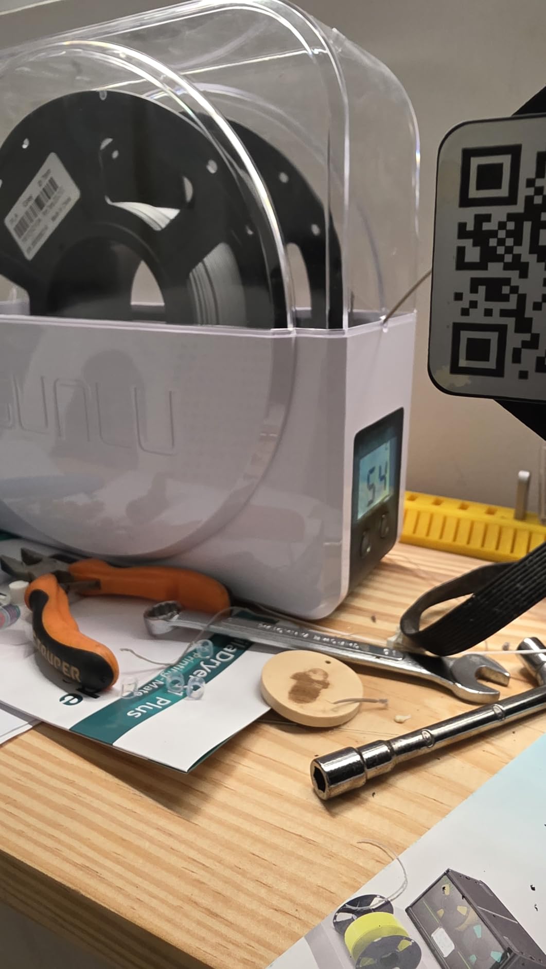 SUNLU Official Filament Dryer S1 Plus, Built-in Circulation Fan, Filament Dryer Box Storage Box for 3D Printer Filament 1.75 2.85 3.00, S1 Plus White customer photo 2