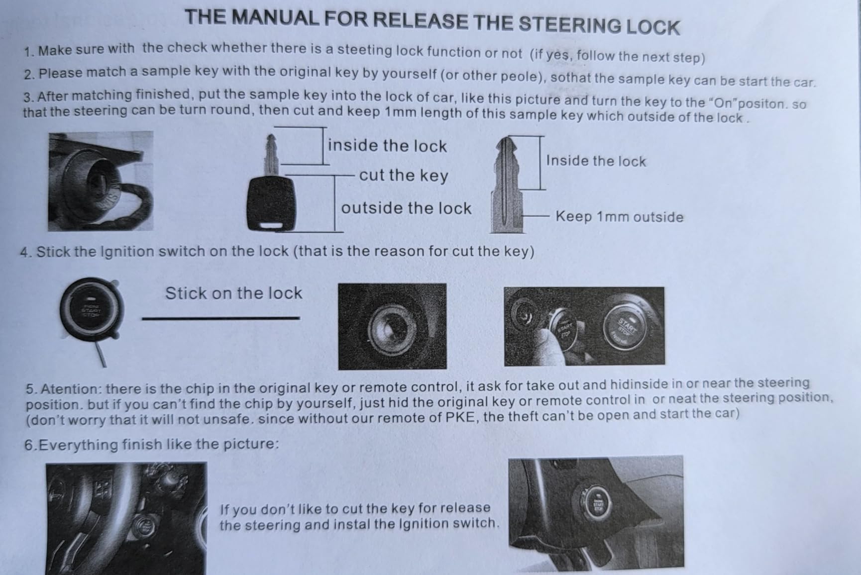 BANVIE Car Keyless Entry Security Alarm System + Remote Engine Starter + Push to Start Stop Ignition Kit Button customer photo 2