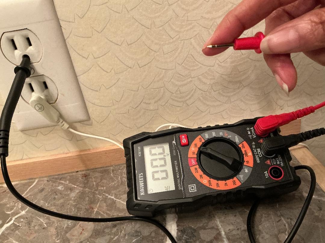 KAIWEETS Digital Multimeter with Case, DC AC Voltmeter, Ohm Volt Amp Test Meter and Continuity Test Diode Voltage Tester for Household Outlet, Automotive Battery Test (Anti-Burn with Double Fuses) customer photo 2