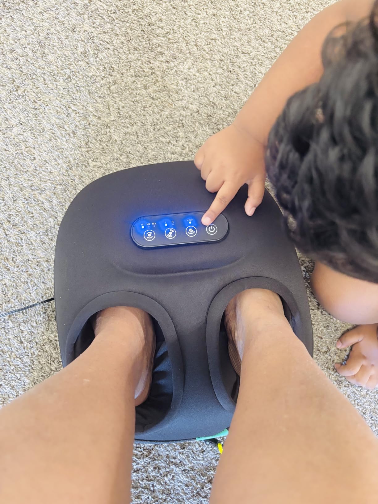 Medcursor Foot Massager with Heat - Shiatsu Feet Massage Machine Delivers Relief for Tired Muscles & Plantar, Deep Kneading Therapy, Multi-Level Settings for Home, Office Use, Size up to 13