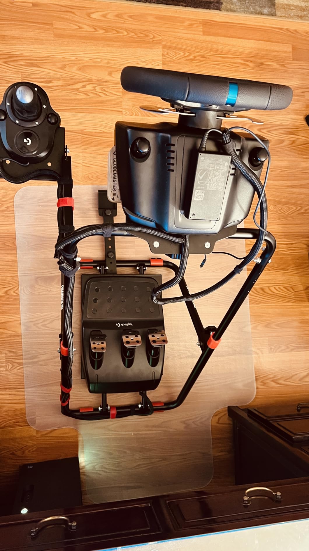 DIWANGUS Racing Wheel Stand Foldable Racing Simulator Cockpit Adjustable Steering Wheel Stand for Logitech G29 G920 G923 G27 G25 for Thrustmaster T248X T248 T300RS T150 458 TX Xbox PS4 PS5 customer photo 1