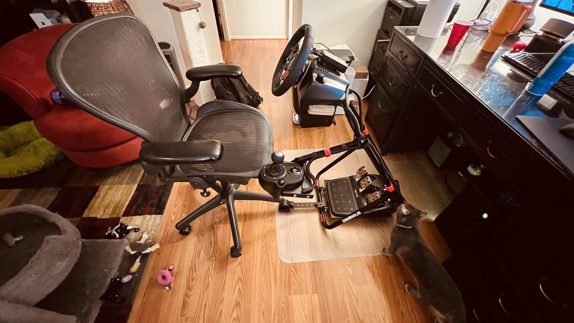 DIWANGUS Racing Wheel Stand Foldable Racing Simulator Cockpit Adjustable Steering Wheel Stand for Logitech G29 G920 G923 G27 G25 for Thrustmaster T248X T248 T300RS T150 458 TX Xbox PS4 PS5 customer photo 2