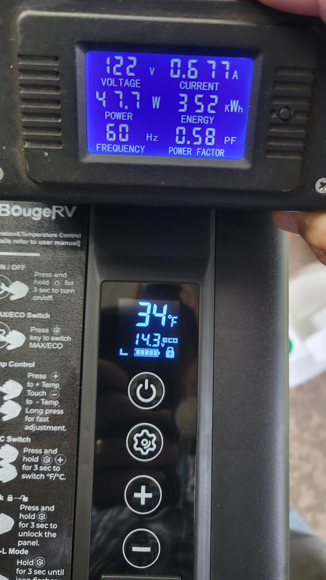 BougeRV 12 Volt Refrigerator 12V Car Fridge 23 Quart Portable Freezer Compressor Cooler 12/24V DC 110~240 Volt AC for Truck Van RV Camper SUV Travel Camping Road Trips Tailgating -7F~50F customer photo 2