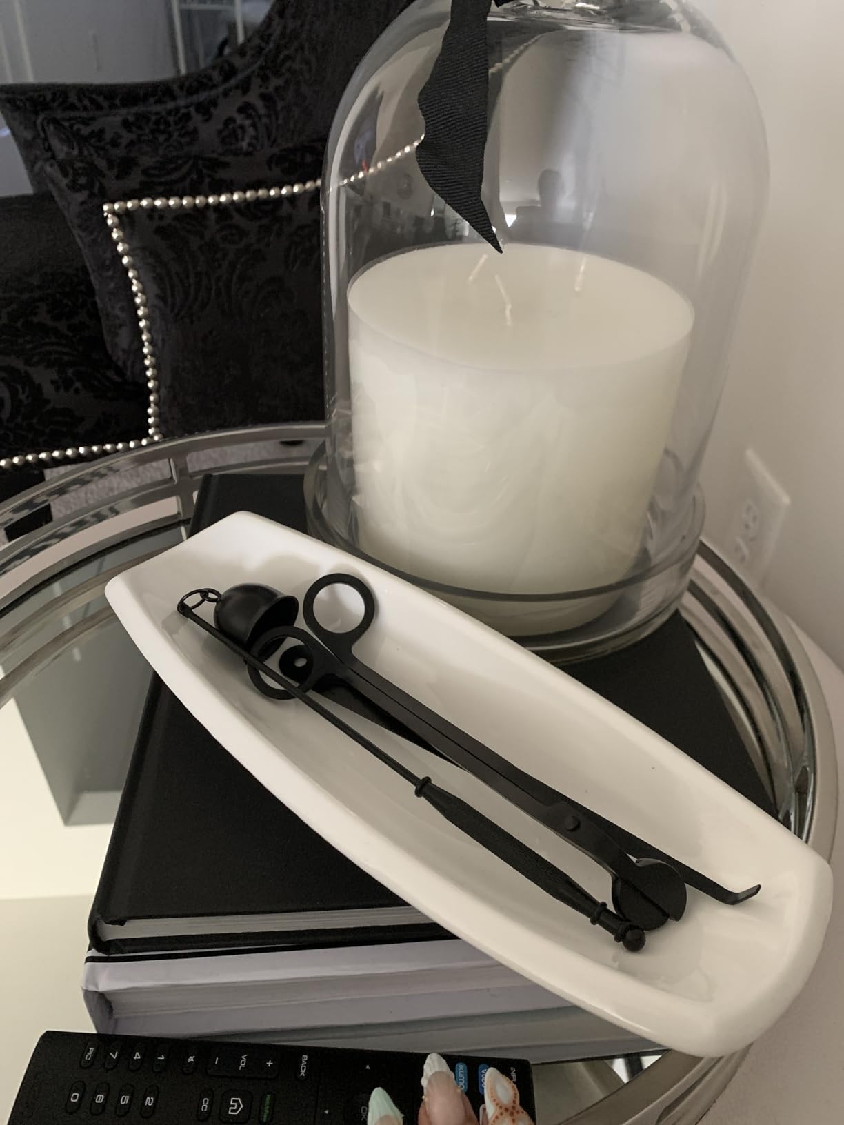 3 in 1 Candle Accessory Set with Candle Wick Trimmer & Wick Dipper & Candle Snuffer Extinguisher, Wick Cutter & Wick Scissor Candle Gift Set for Candle Lovers(Black) customer photo 1