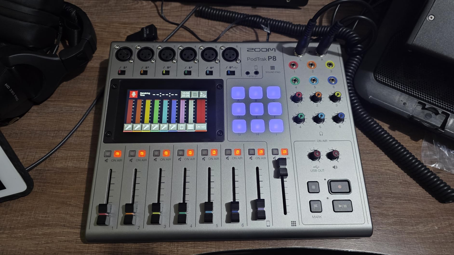 Zoom PodTrak P8 Podcast Recorder with 6 XLR Inputs, 6 Headphone Outputs, Phone Input, Sound Pads, Onboard Editing, USB Audio Interface, Battery Powered customer photo 1