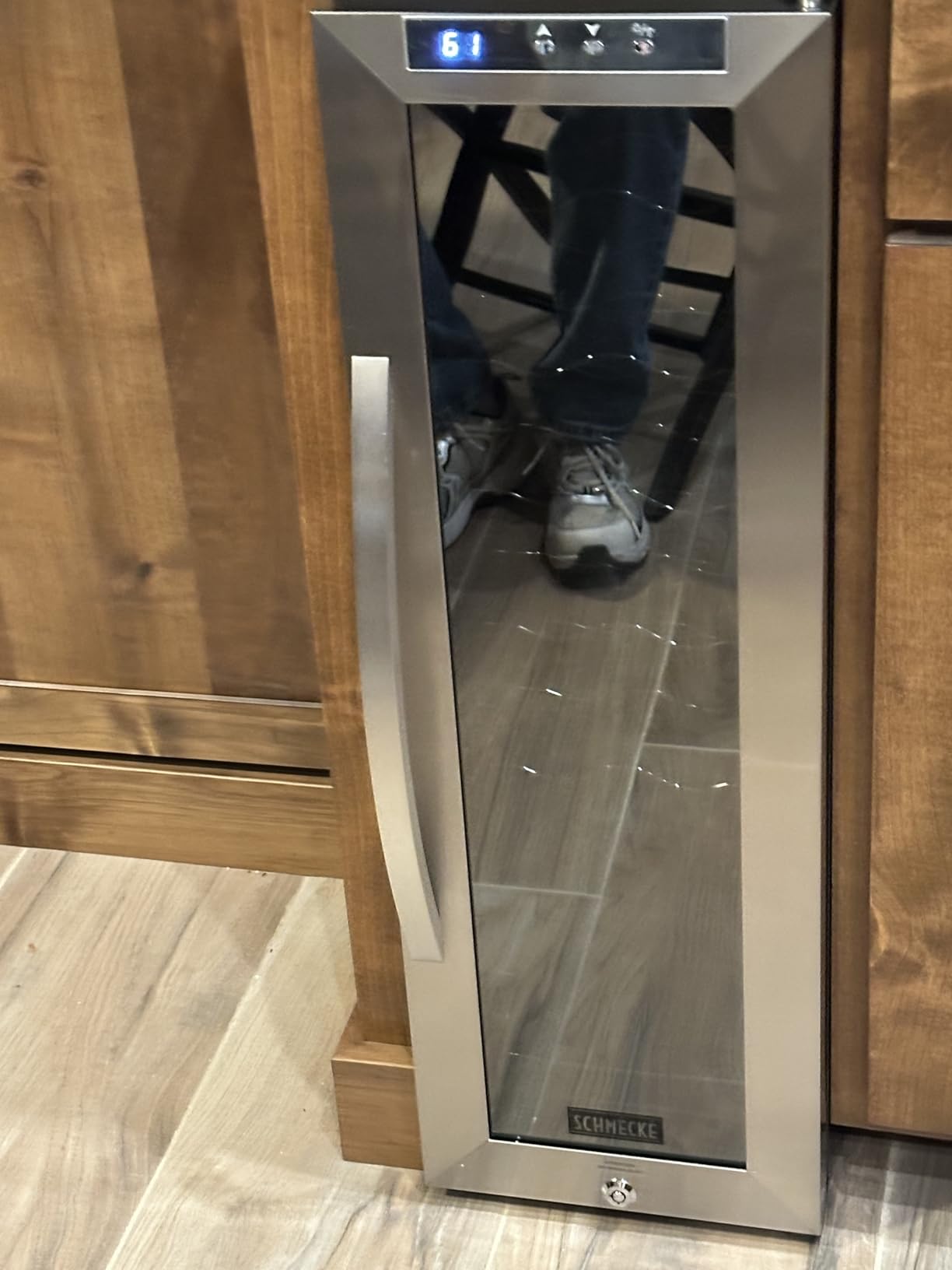 SCHMECKE 33 Bottle Dual Zone Wine Cooler Refrigerator w/Lock | Large Freestanding Wine Cellar | 41f-64f Digital Temperature Control Wine Fridge For Red, White, Champagne customer photo 1