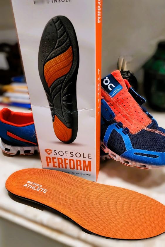 SOF SOLE ATHLETE Performance Men's Insoles - PU Foam & Gel Inserts - Heel-to-Toe Cushioning, Support, & Moisture Control, - Lightweight Comfort & Stability - Ideal for Runners, Walkers, Athletes customer photo 1