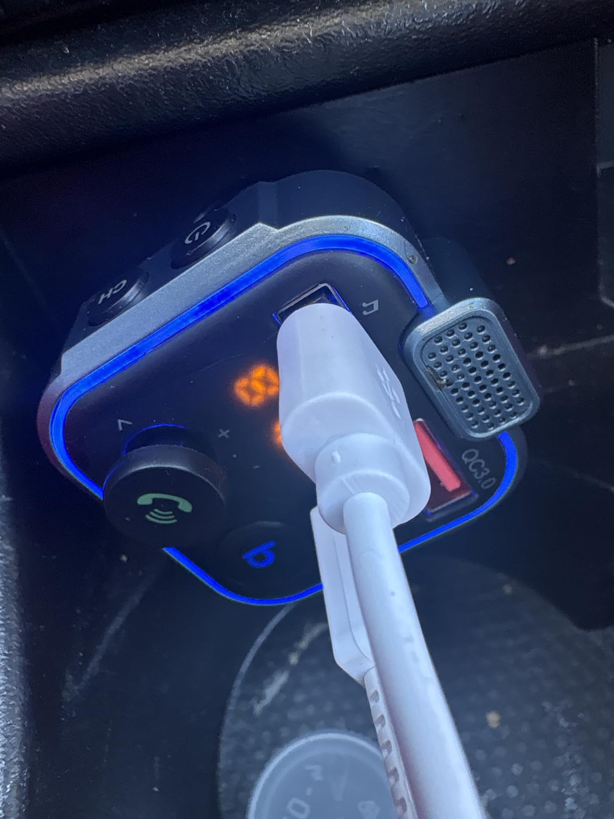 UNBREAKcable Bluetooth 5.3 FM Transmitter for Car, [PD 20W + QC 3.0] [Stronger Microphone & HiFi Bass Sound] Cigarette Lighter Radio Music Adapter Charger, Supports Hands-Free Siri Google Assistant customer photo 1