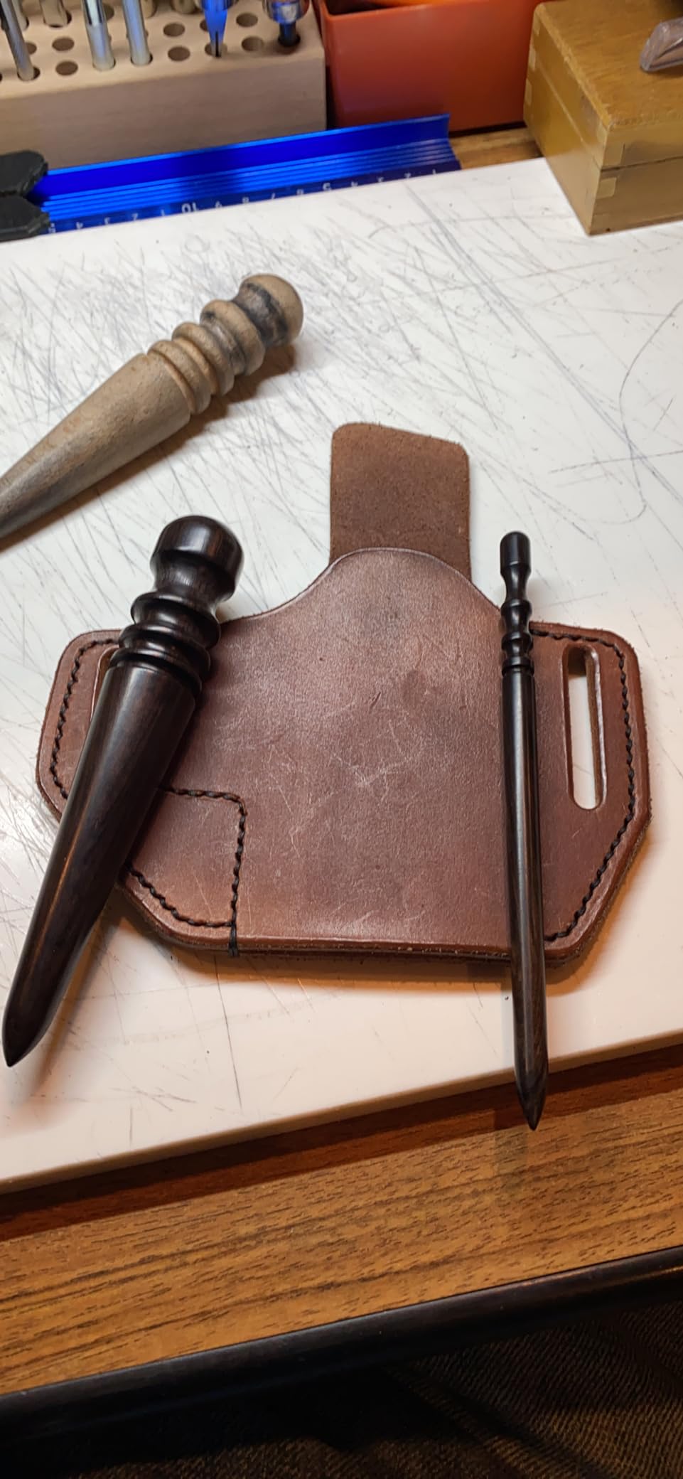 OWDEN Professional 2Pcs Leather Edge Burnisher Ebony Wood Edge Slicker Leather Craft Tool Polished Grinding Tool customer photo 1