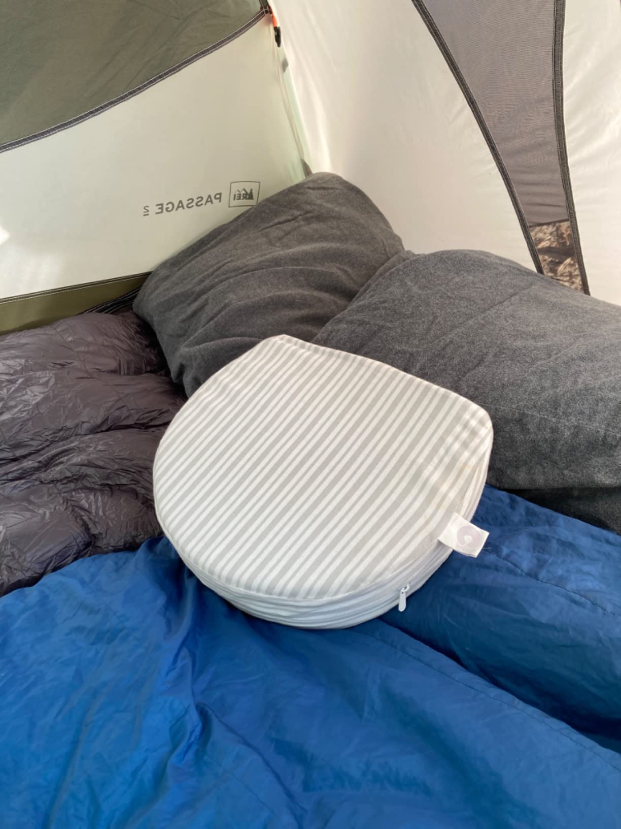 Boppy Wedge Pregnancy Pillow - Compact Support Wedge Maternity Pillow for Back, Knees, Pelvic Floor at Home, Office & Travel with Washable Knit Cover - Gray Modern Stripe customer photo 1