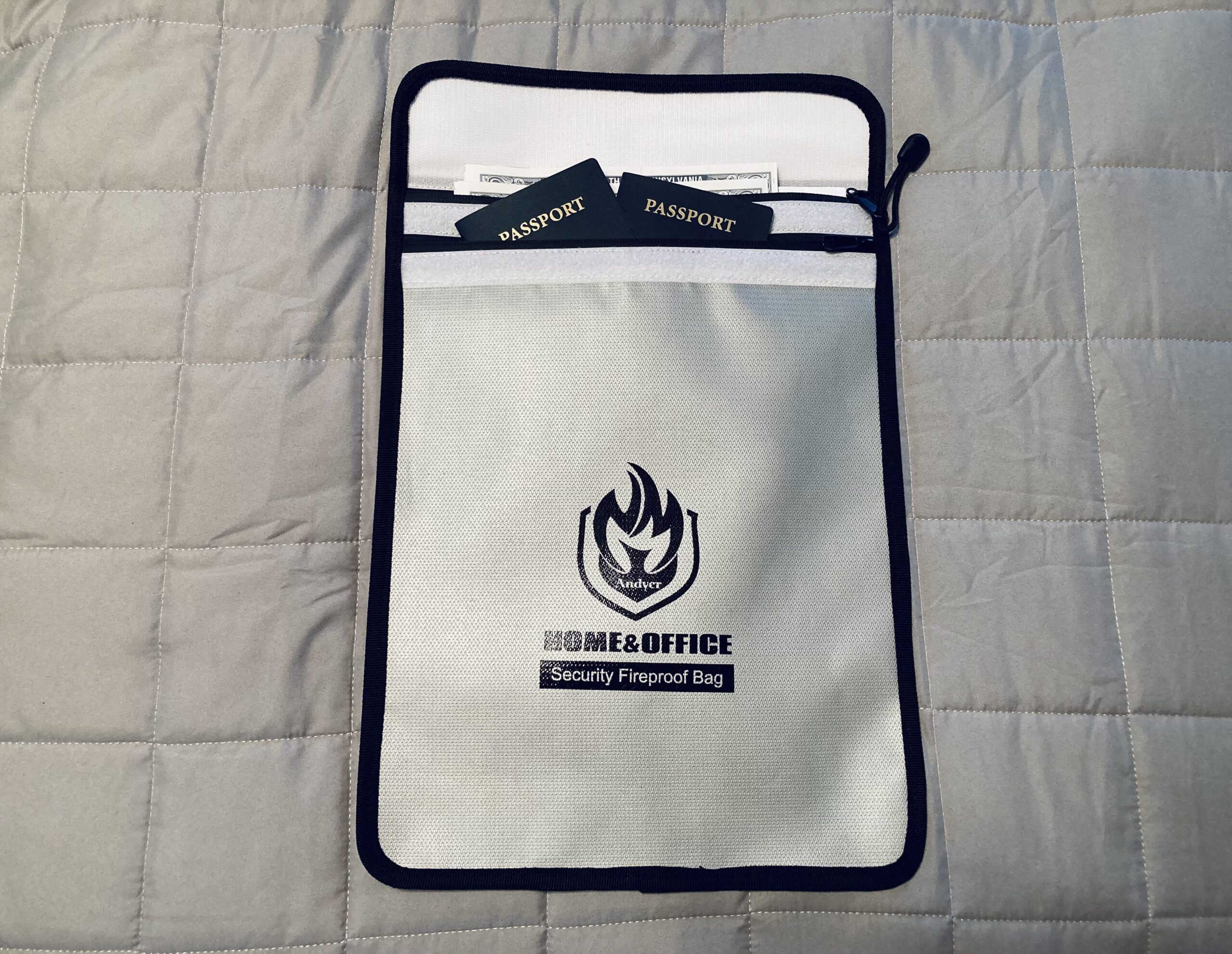 Upgraded Two Pockets Fireproof Document Bag (2000°F), andyer 15