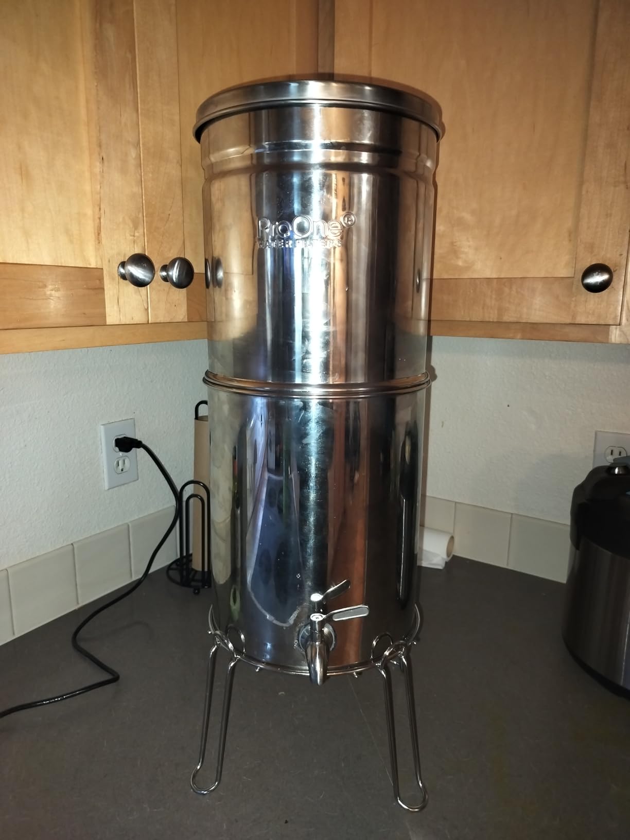 ProOne Big+ Gravity Water Filter System - High Capacity Countertop Stainless Steel Water Filter Dispenser - IAPMO Certified to Reduce Lead, Total PFAS, Microplastics, Chlorine Taste & Odor customer photo 1