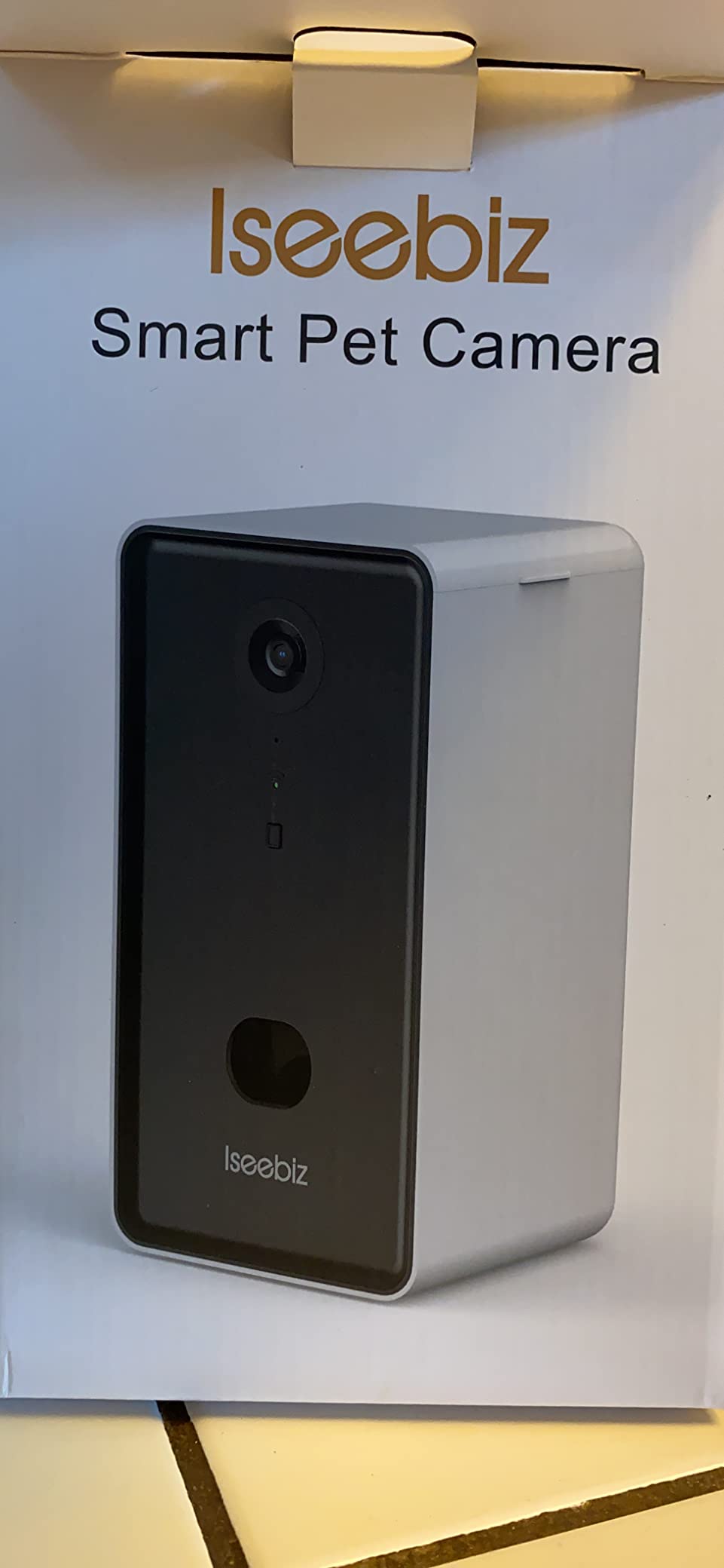 Iseebiz Pet Camera Treat Dispenser, 2.4G & 5G WiFi Dog Camera with 2 Way Audio Talk Listen, 1080P Night Vision Cat Dog Cam, App Control Tossing, Multi Devices Login, Compatible with Alexa, Upgraded customer photo 1