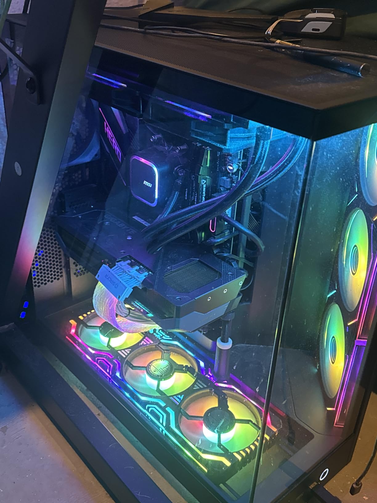 Asiahorse Matrix 360mm PC Fan, 56 Addressable LEDs RGB Fans, All-in-One Square Frame Integrated RGB Case Fan with MB Sync/Analog Controller, PWM Control Fan for Computer Case and Liquid Cooling System customer photo 1