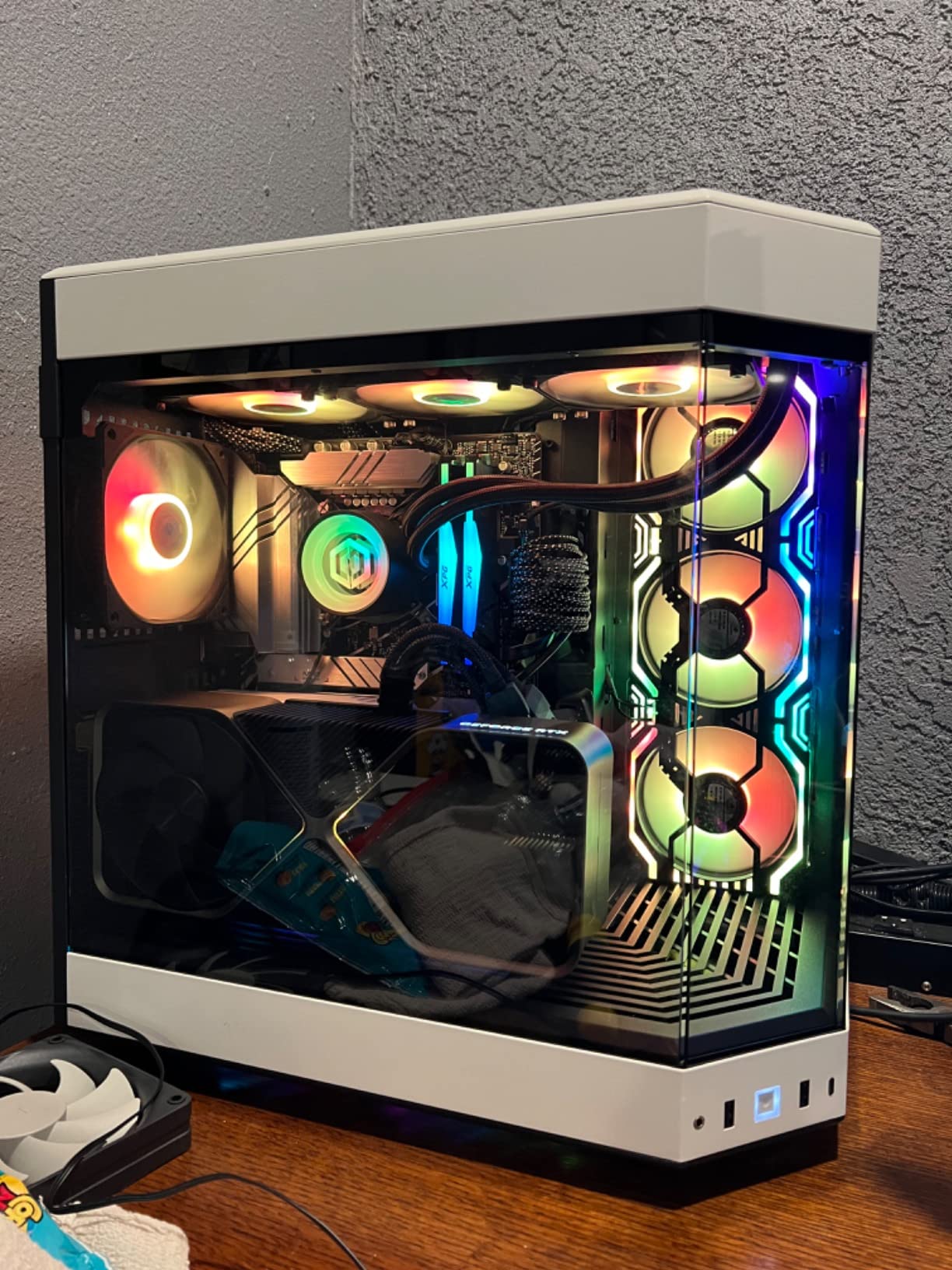 Asiahorse Matrix 360mm PC Fan, 56 Addressable LEDs RGB Fans, All-in-One Square Frame Integrated RGB Case Fan with MB Sync/Analog Controller, PWM Control Fan for Computer Case and Liquid Cooling System customer photo 2