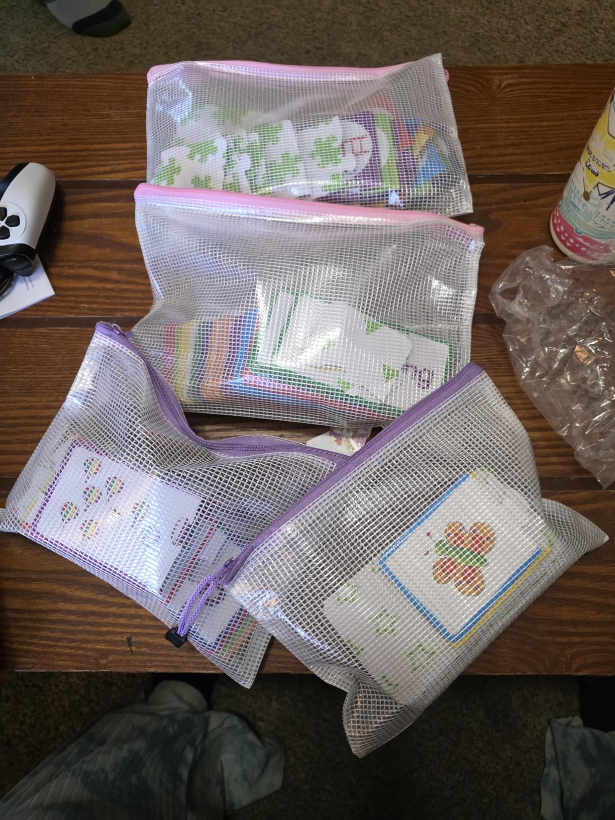 SUNEE 18pcs Plastic Mesh Zipper Pouch, A3, Extra Large, 16x11 in, Water-Resistant Zip Bag for School Office Supplies, Puzzles & Games Organizing Storage (Black, 18 Pack) customer photo 1