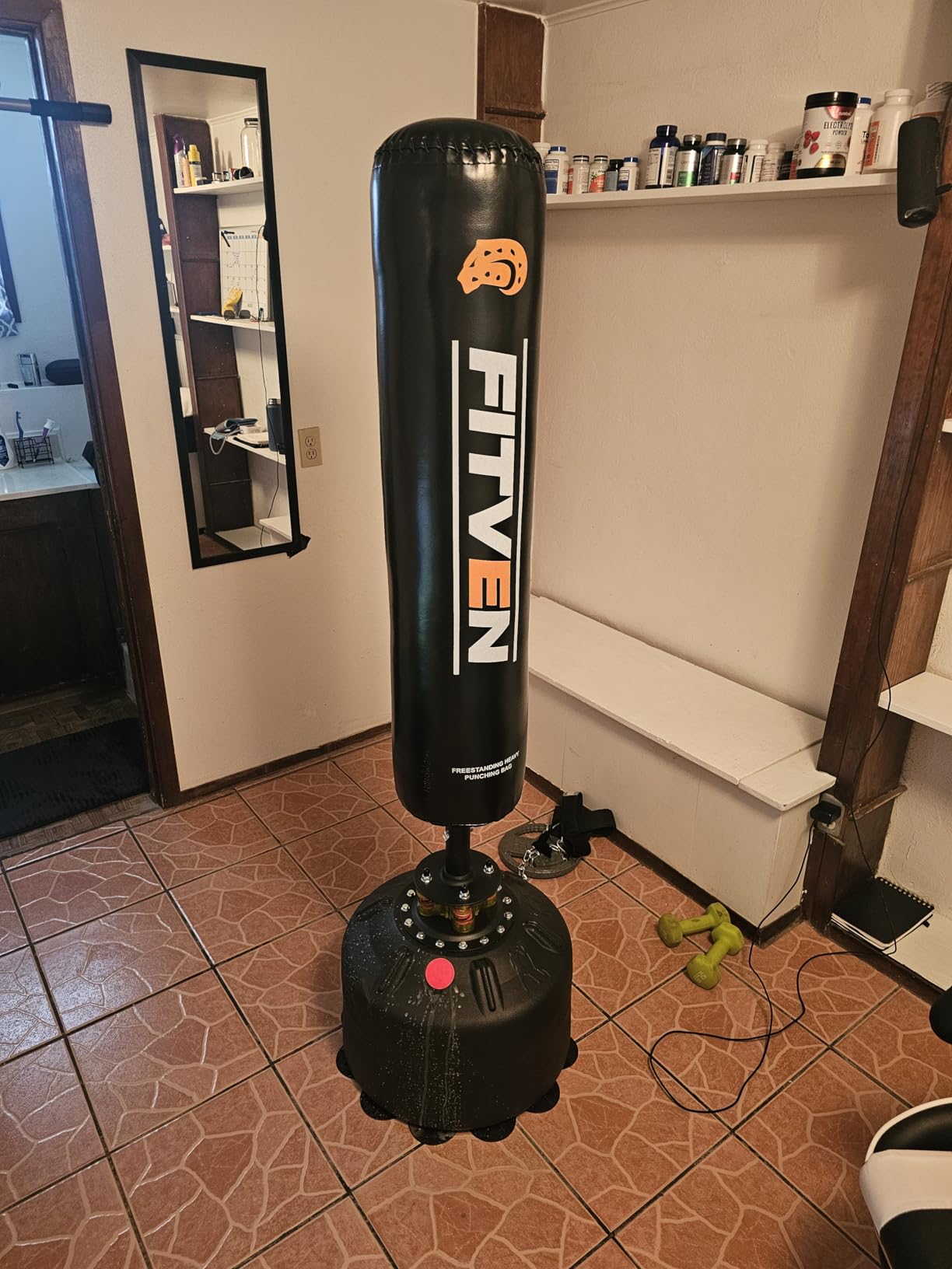 FITVEN 70'' Freestanding Punching Bag with Boxing Gloves, Heavy Boxing Bag with Suction Cup Base, Stand Kickboxing Bag for Adult-Teens Family Home Gym Training Equipment customer photo 1