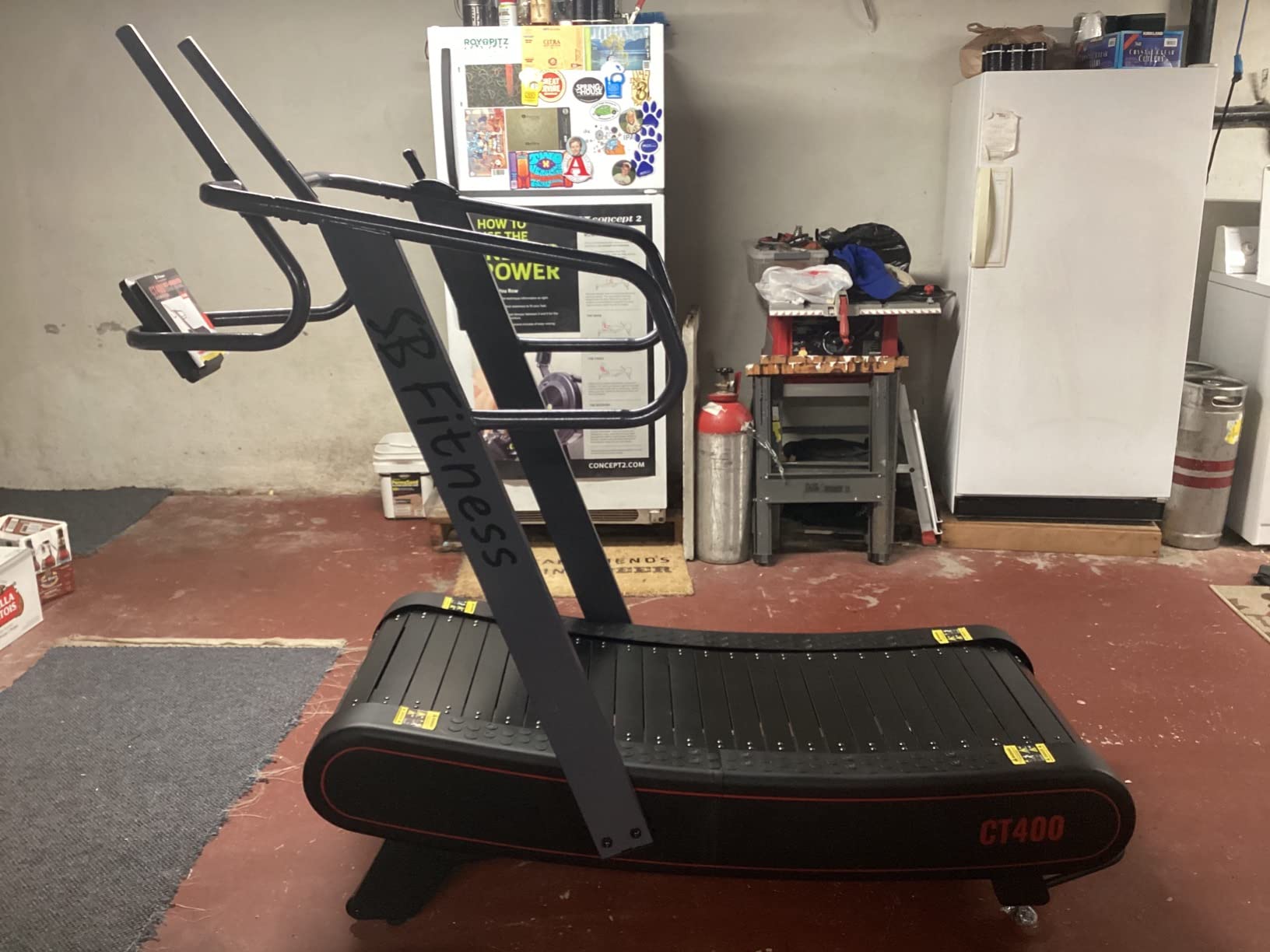 CT400 Self Generated Curved Commercial Exercise Workout Treadmill with 3 Resistance Levels and Front Digital Display customer photo 2