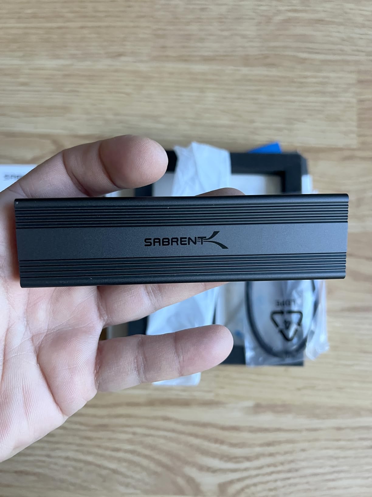 Sabrent USB 3.2 Type-C Tool-Free Enclosure for M.2 PCIe NVMe and SATA SSDs (EC-SNVE) customer photo 1