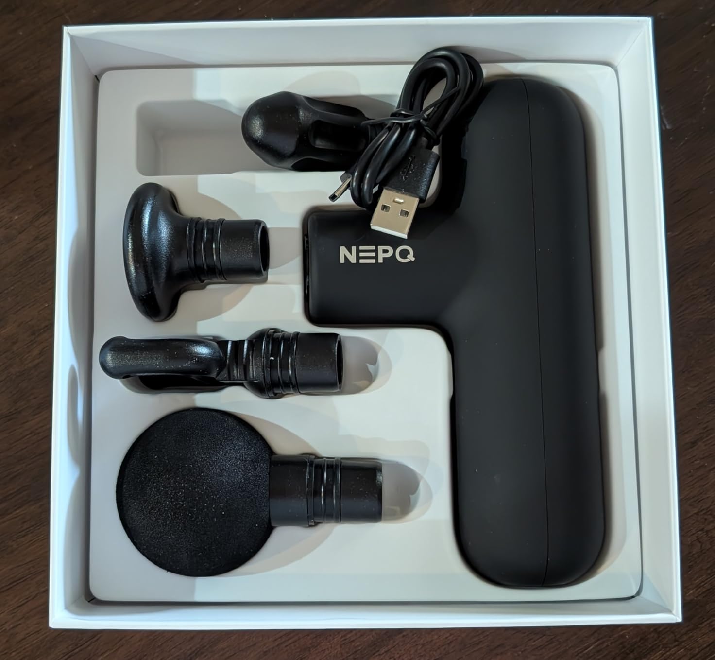 Mini Massage Gun, Powerful Fascial Gun Portable Deep Tissue Percussion Muscle Back Head Massager for Pain Relief with 4 Massage Heads High-Intensity Vibration Rechargeable Small Massage Gun customer photo 1