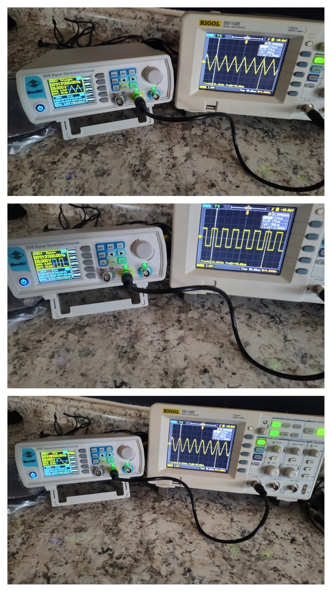 Professional Upgraded DDS Signal Generator Counter, Seesii 60MHz LCD Display High Precision 200MSa/s Dual-Channel Arbitray Waveform Function Generator Frequency Meter customer photo 1