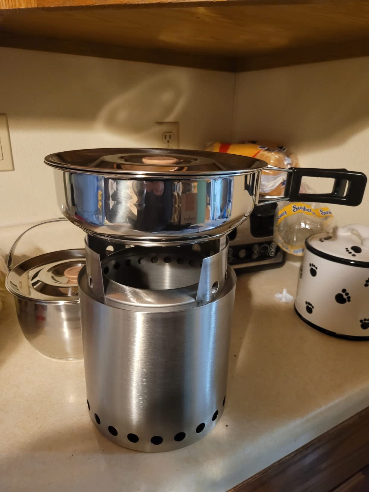 CAMPINGMOON Camping Cookware Set Stainless Steel Outdoor Nesting Cooking Mess Kit Pots Pans Bowls with Storage Carrying Tote Bag customer photo 2