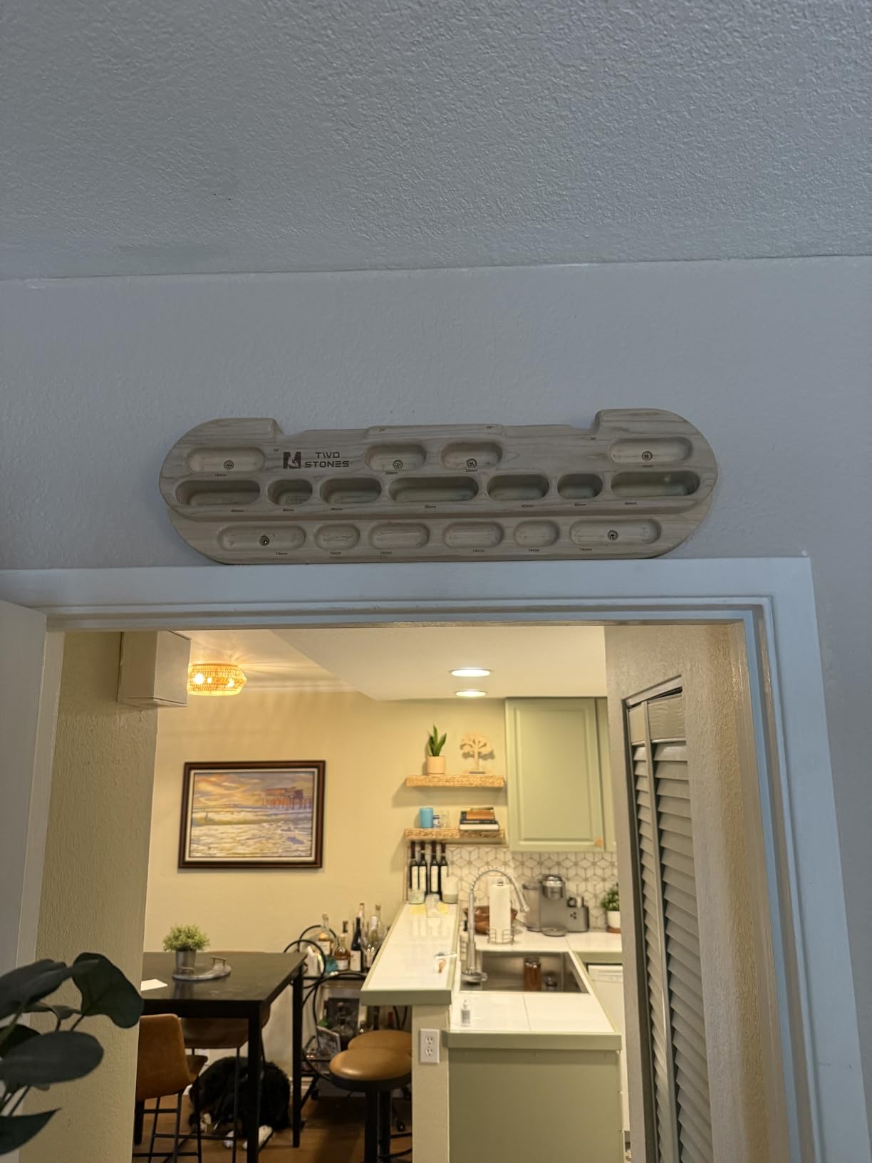 TWO STONES Climbing Hangboard Rock Climbing Training as Climbing Fingerboard with Jugs, Slopes and Edges, Pockets as Door Mounted Training Station customer photo 1