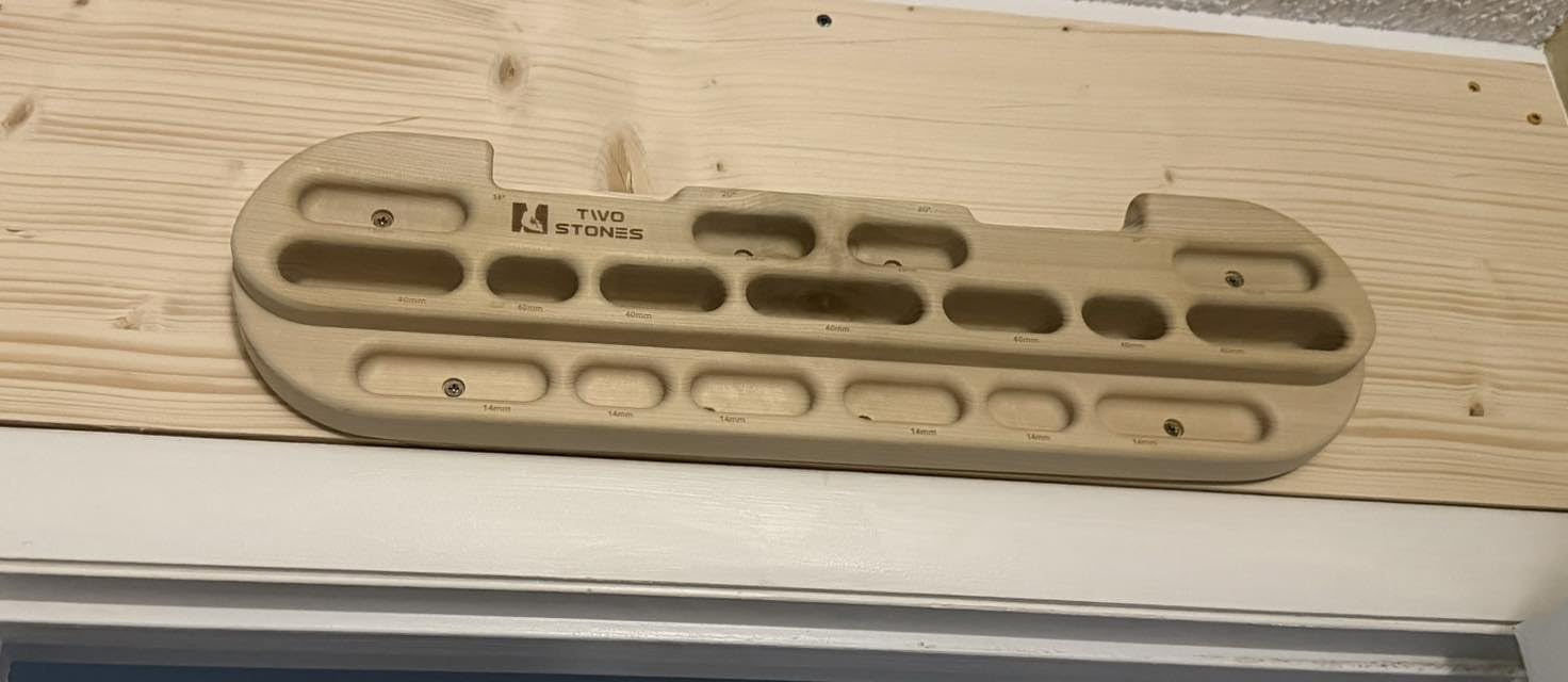 TWO STONES Climbing Hangboard Rock Climbing Training as Climbing Fingerboard with Jugs, Slopes and Edges, Pockets as Door Mounted Training Station customer photo 2