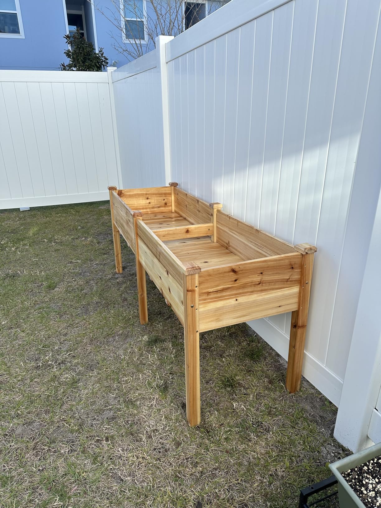 Best Choice Products 72x24x30in Raised Garden Bed, Elevated Wood Planter Box Stand for Backyard, Patio, Balcony w/Divider Panel, 6 Legs, 300lb Capacity - Natural customer photo 1