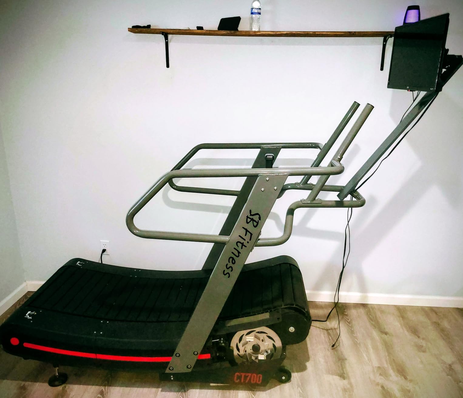 CT700 Self Generated Manual Curved Commercial Treadmill with 8 Resistance Levels for Sprinting and Sled Push w/ 19