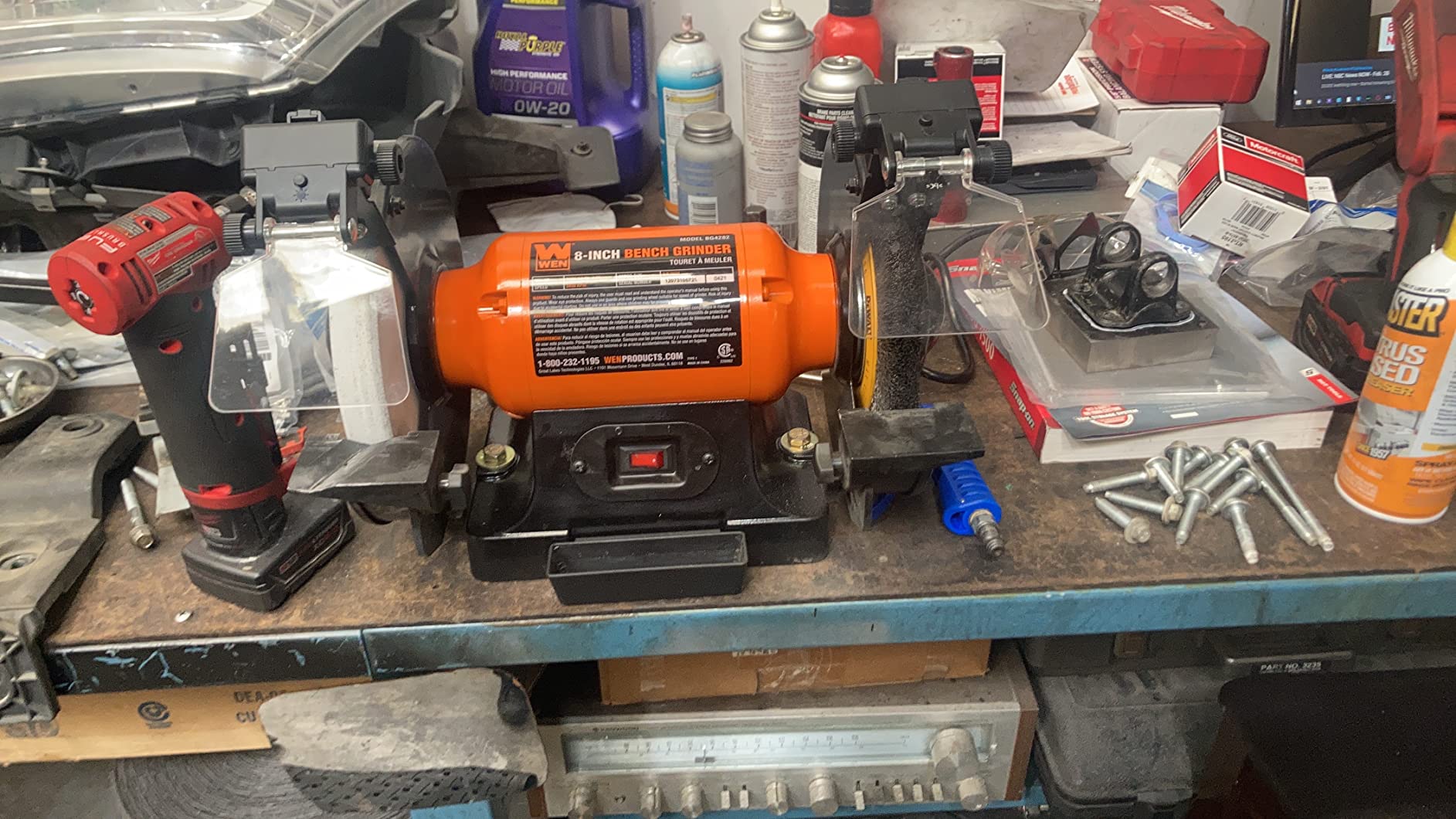 WEN BG4282 4.8-Amp 8-Inch Single Speed Bench Grinder with LED Work Lights customer photo 2