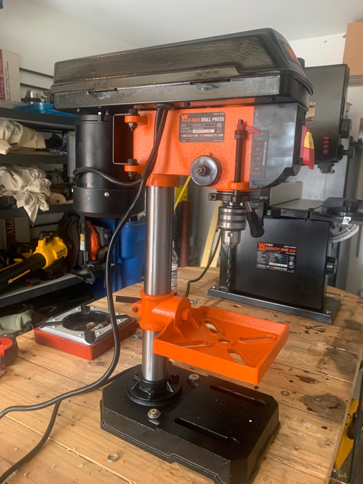 WEN 4208T 2.3-Amp 8-Inch 5-Speed Cast Iron Benchtop Drill Press, Black/Orange customer photo 1